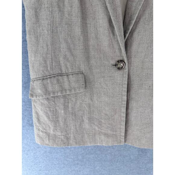 Michael Kors Woman's sz S Oversized Tan Sleeveless Linen Vest Office Workwear - Picture 5 of 10